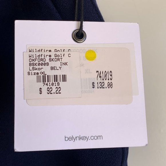 NWT BELYN KEY Skirt Size XL Ink Blue Oxford Tennis Golf Skort Pull-On Style - Picture 4 of 7